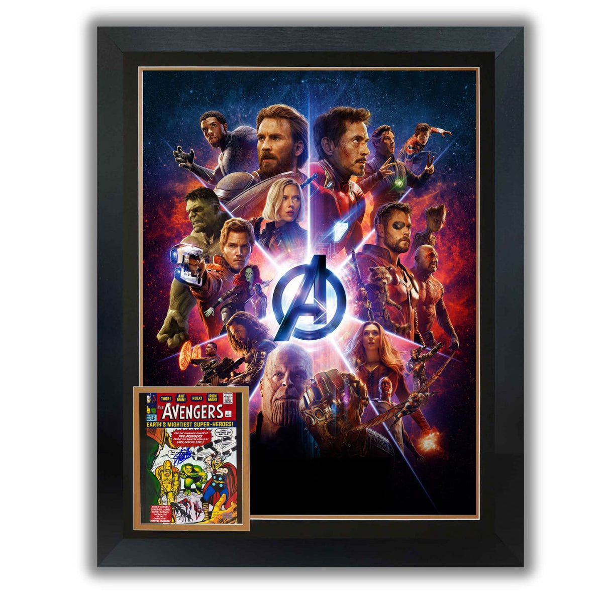 Stan Lee Signed Avengers #1 Framed Marvel Collectible (38.5x28)