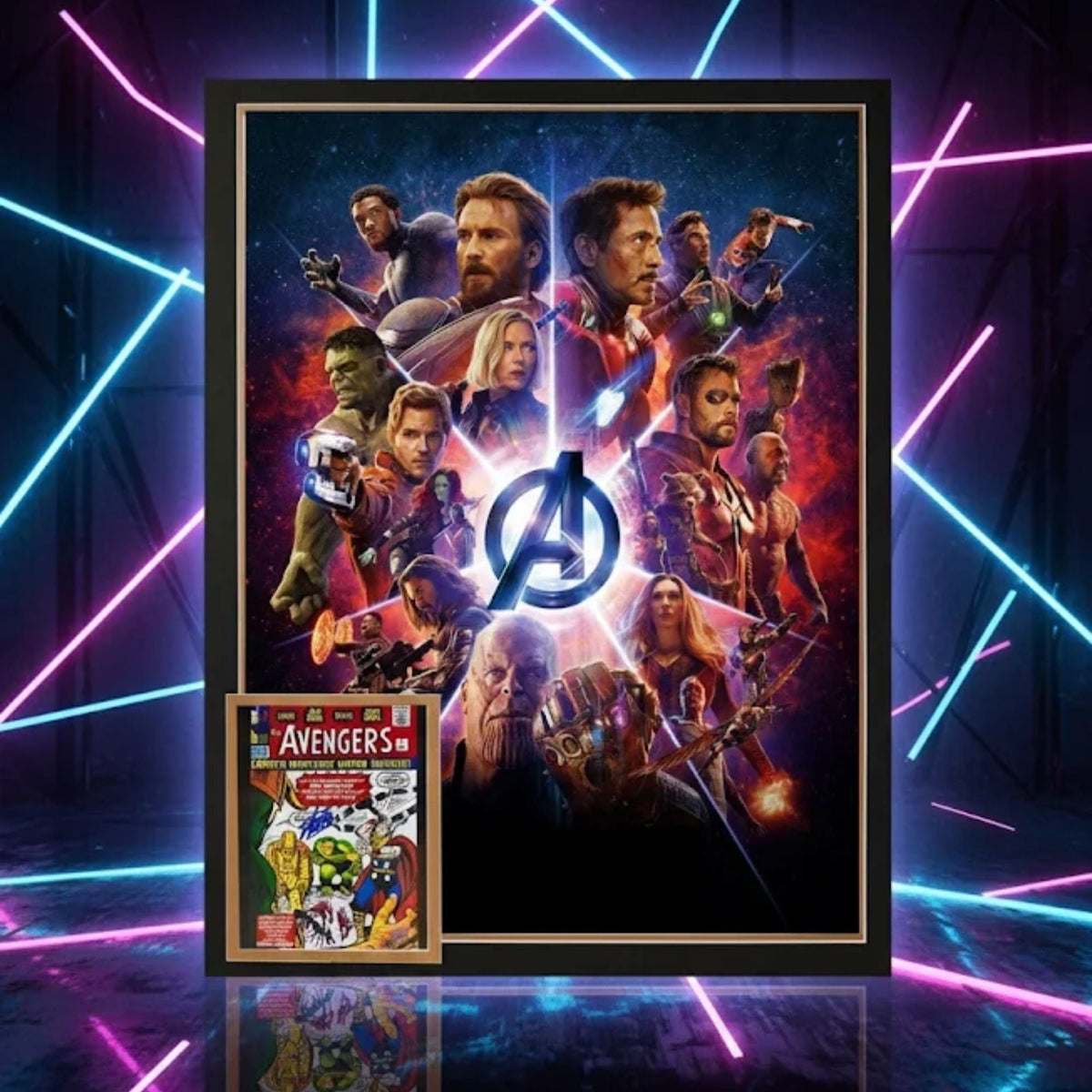 Stan Lee Signed Avengers #1 Framed Marvel Collectible (38.5x28)-4