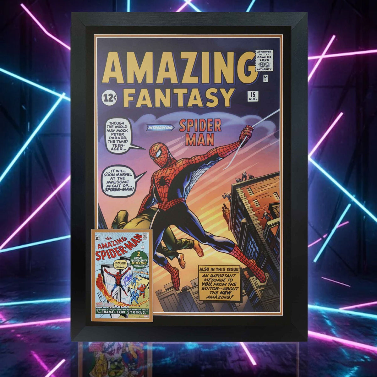 Stan Lee Signed Spider-Man First Appearance Framed Marvel-2