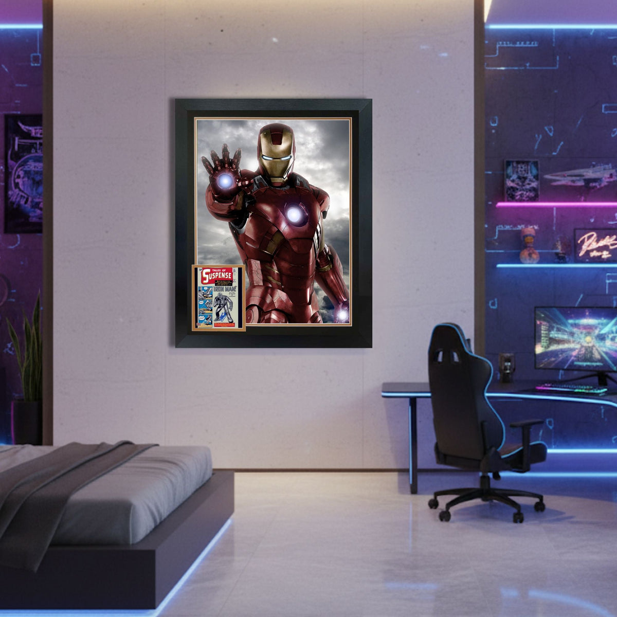 Stan Lee Autographed Iron Man Framed Vertical Display (38.5x28)-2