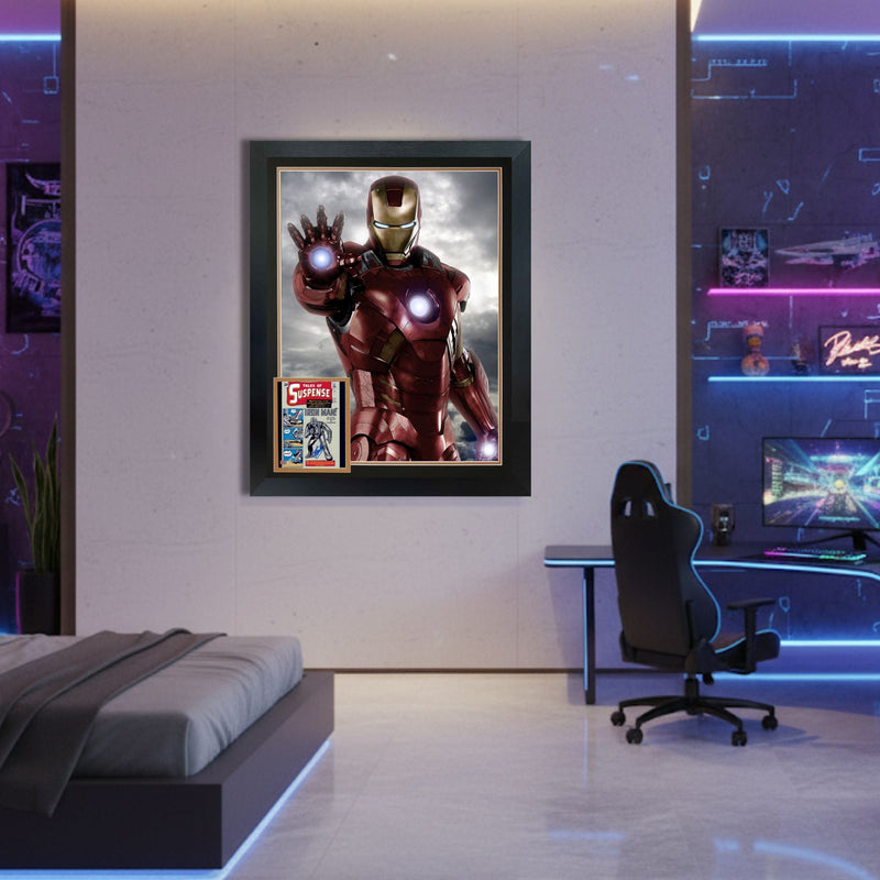 Stan Lee Autographed Iron Man Framed Vertical Display (38.5x28)-2