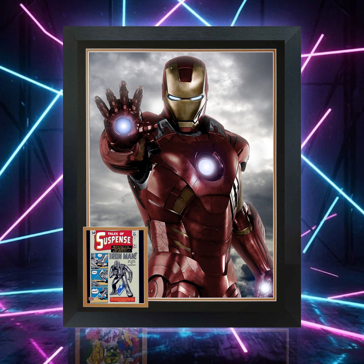 Stan Lee Autographed Iron Man Framed Vertical Display (38.5x28)-3