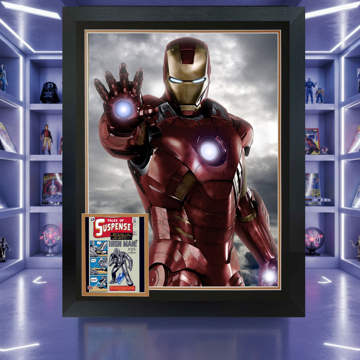 Stan Lee Autographed Iron Man Framed Vertical Display (38.5x28)-4