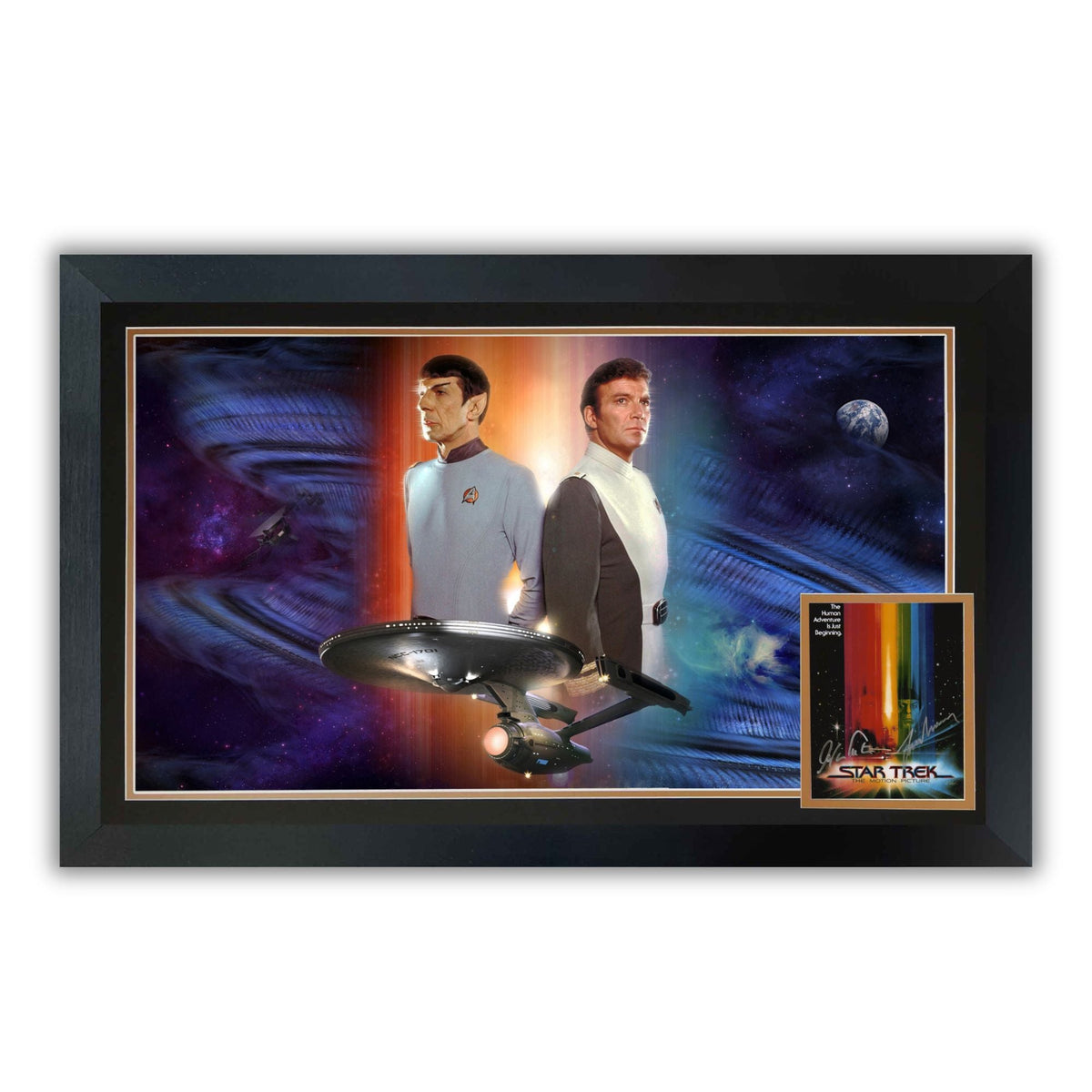 Shatner & Nimoy Dual Signed Star Trek Framed Print (38.5x28)-1