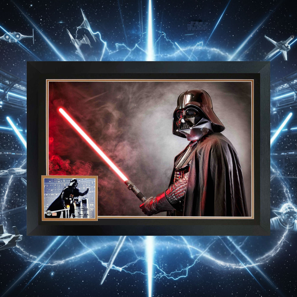 David Prowse Autographed Darth Vader Framed Display (38.5x28)-4