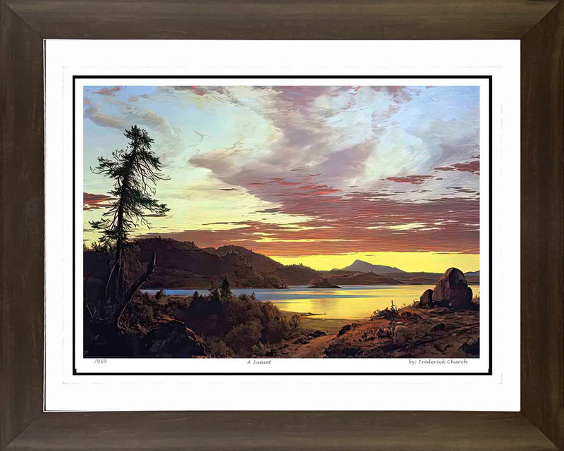Frederic Church “A Sunset” Framed Print (30x24)-1