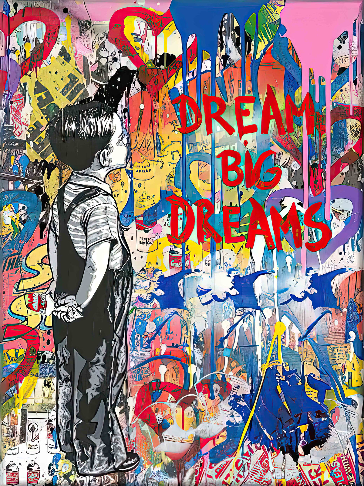 Banksy Dream Big Dreams - Street Art Canvas Wall Decor-1