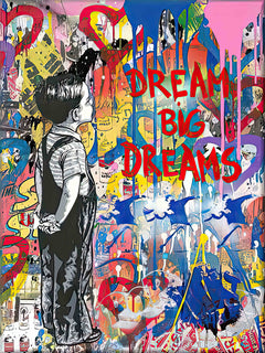 Banksy Dream Big Dreams - Street Art Canvas Wall Decor-1