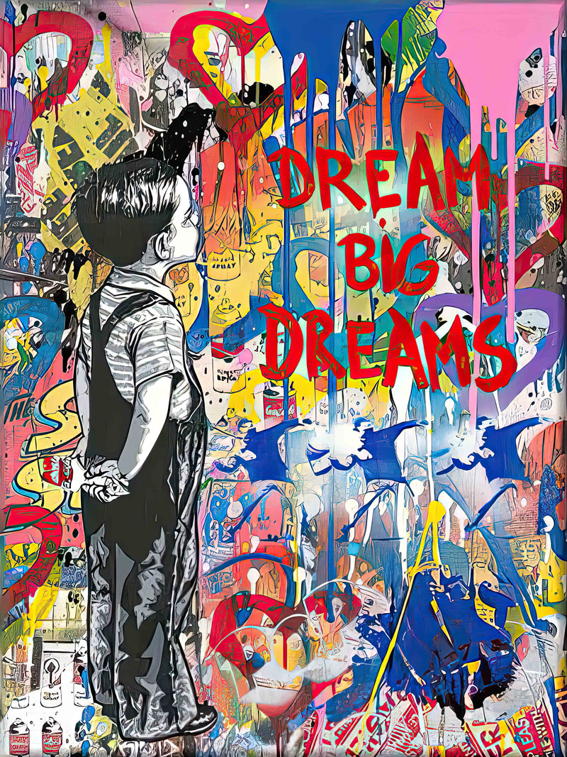 Banksy Dream Big Dreams - Street Art Canvas Wall Decor-1