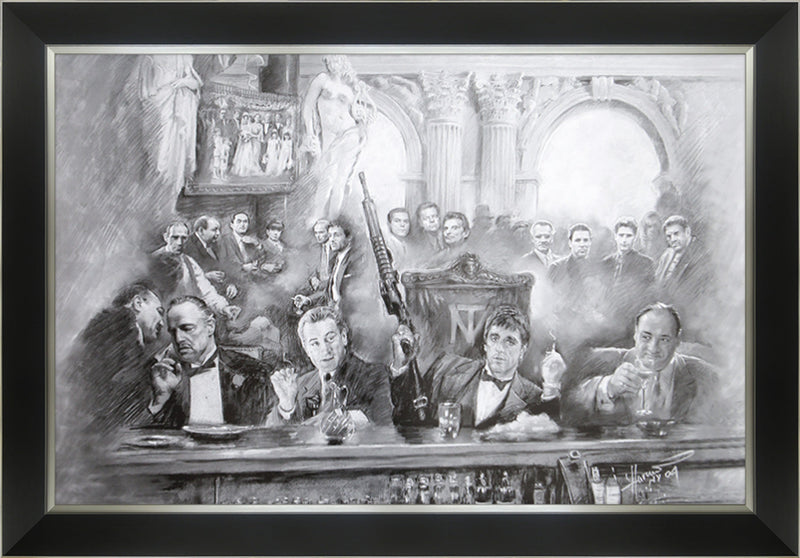 Classic Mafia Bosses Framed Art (33.5x23.5)-1
