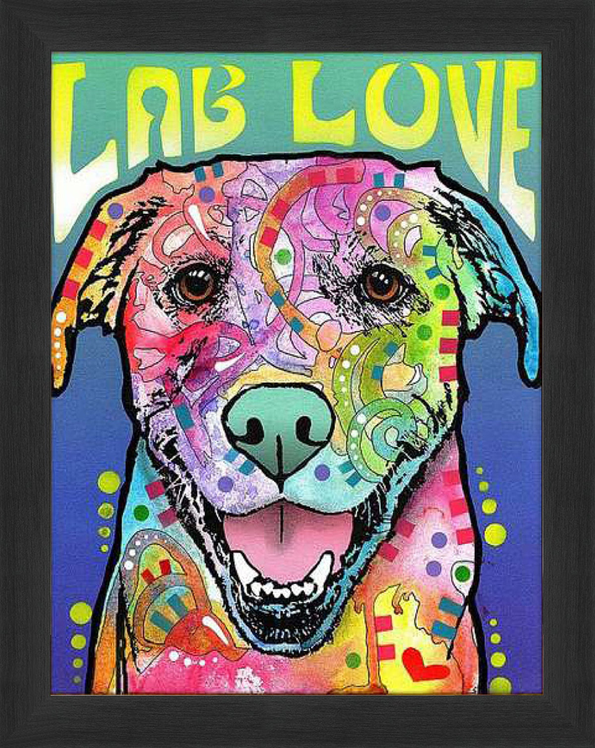 Lab Love Colorful Framed Canvas Wall Art (33.5x23.5)-1