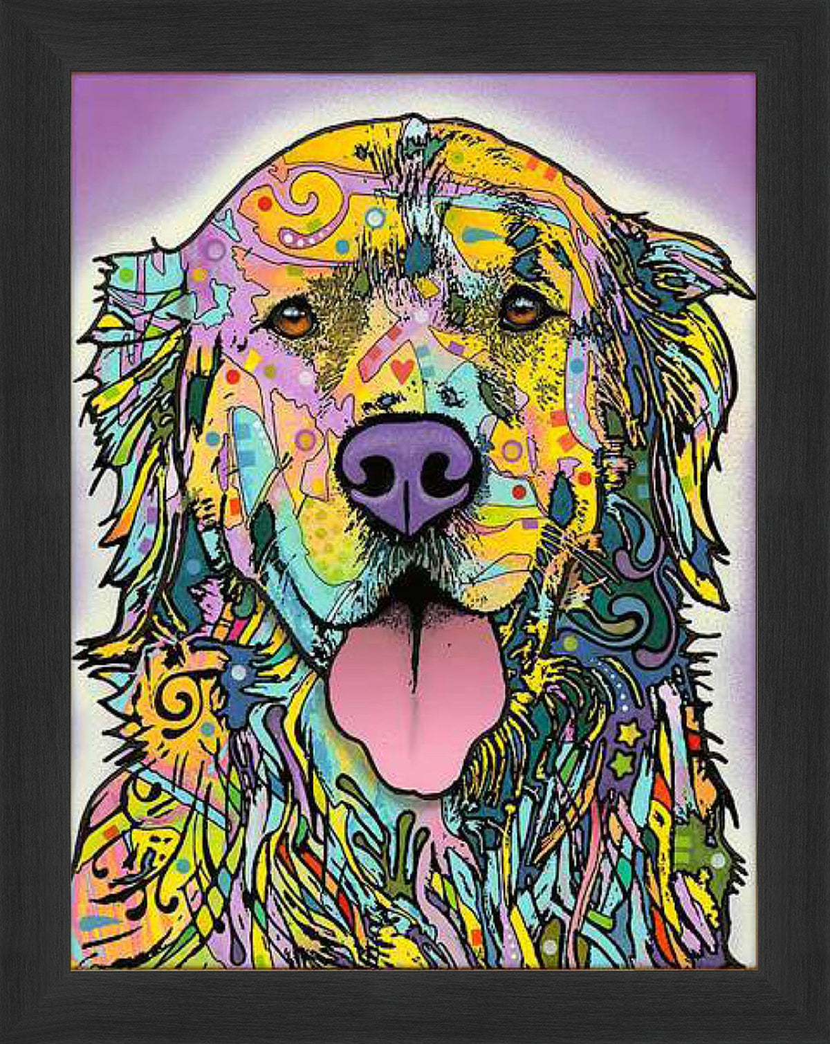 Silence Is Golden Retriever Framed Canvas Wall Art (33.5x23.5)-1