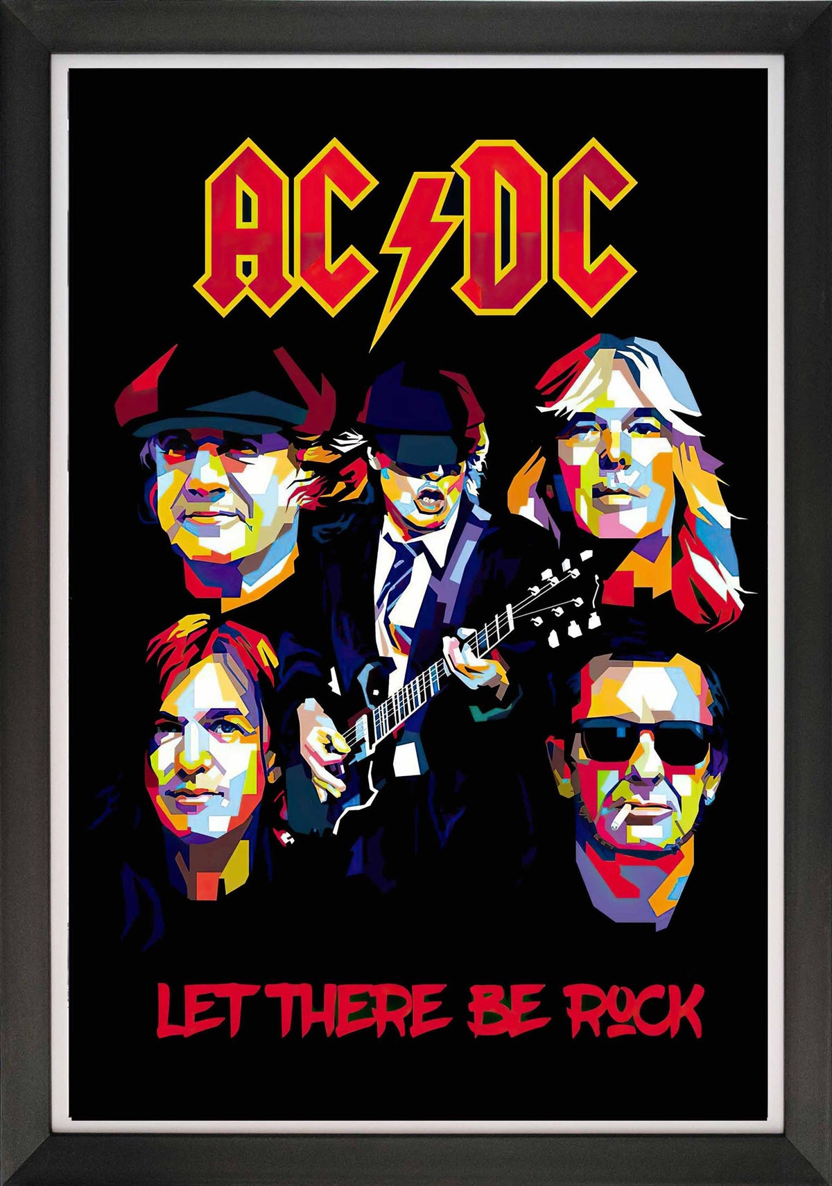 AC/DC Let There Be Rock Framed Pop Art Poster (33.5x23.5)
