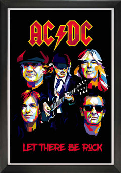 AC/DC Let There Be Rock Framed Pop Art Poster (33.5x23.5)-1