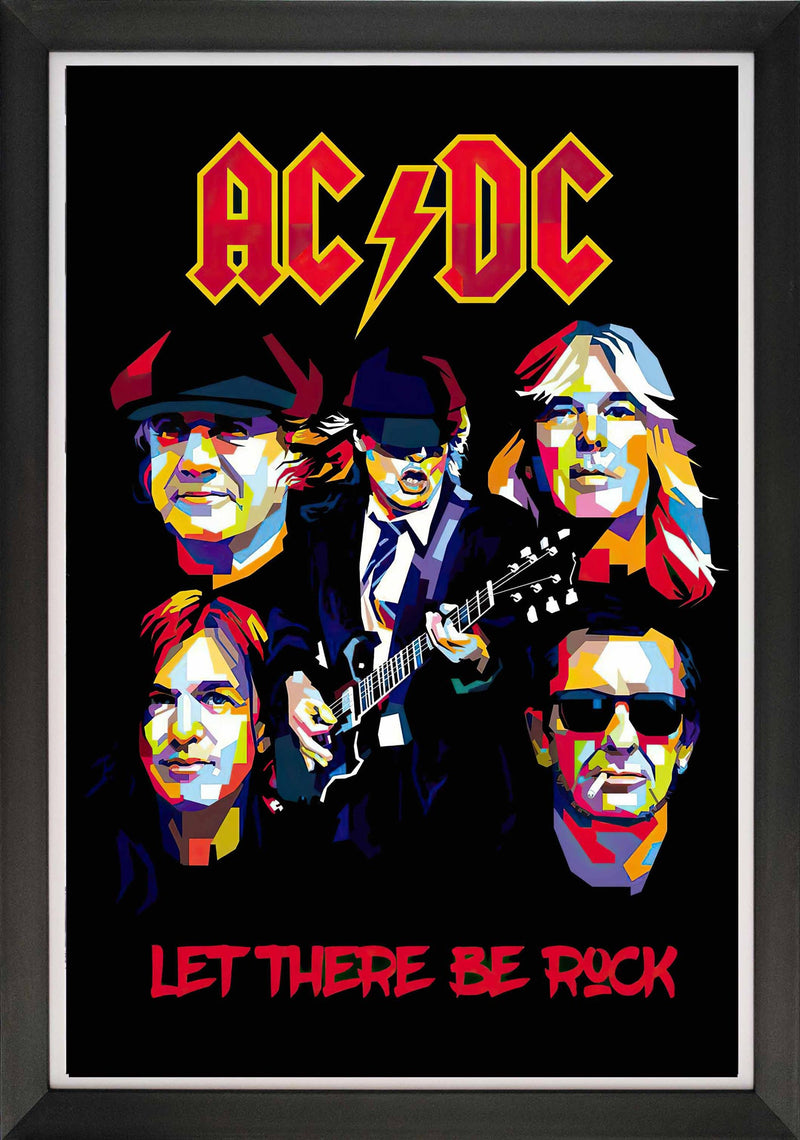 AC/DC Let There Be Rock Framed Pop Art Poster (33.5x23.5)-1
