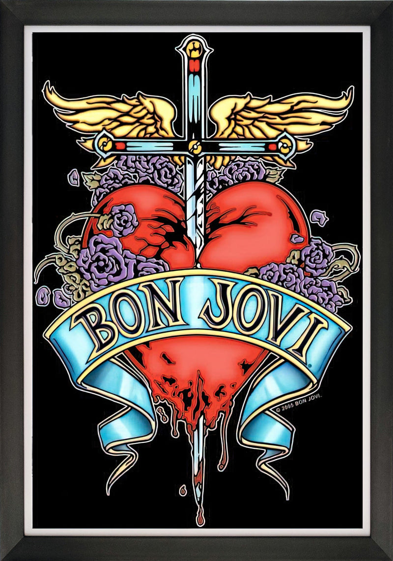Bon Jovi Bad Medicine Framed Music Wall Poster (33.5x23.5)-1