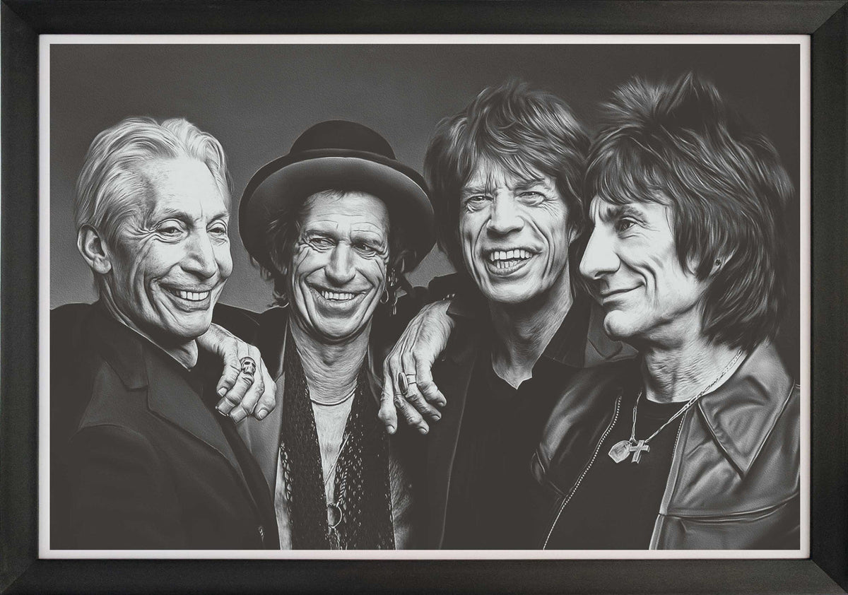 Rolling Stones Band Portrait Framed Art Reprint (33.5x23.5)-1