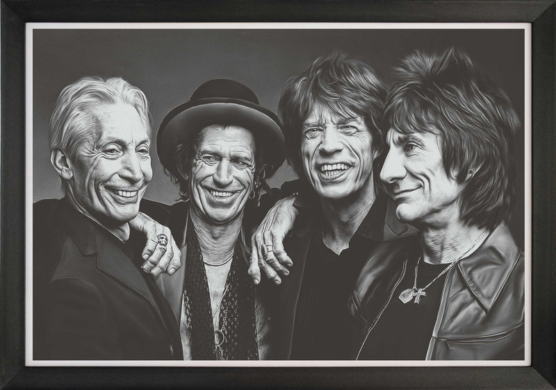 Rolling Stones Band Portrait Framed Art Reprint (33.5x23.5)-1