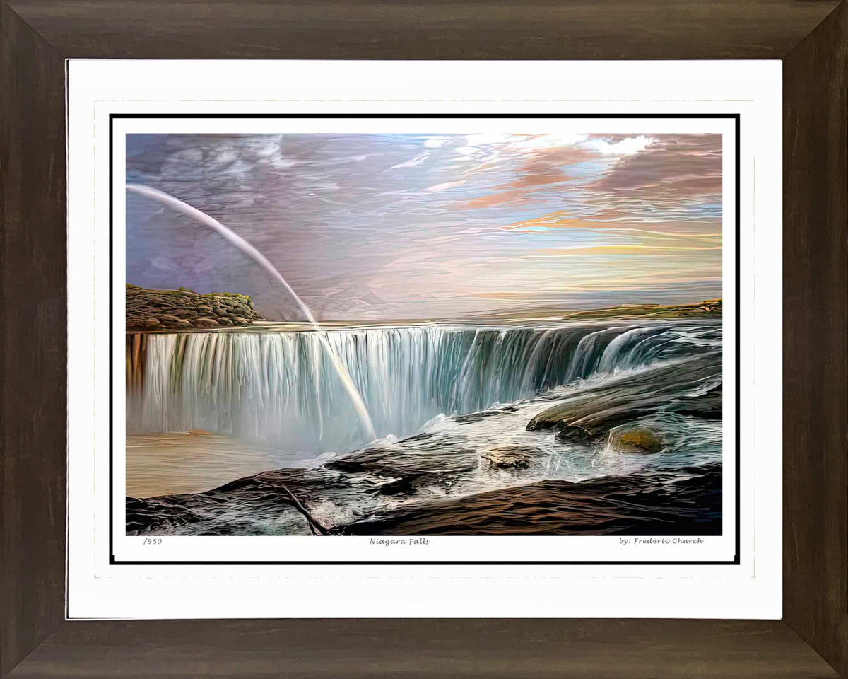 Frederic Church “Niagara Falls” Framed Print (30x24)-1