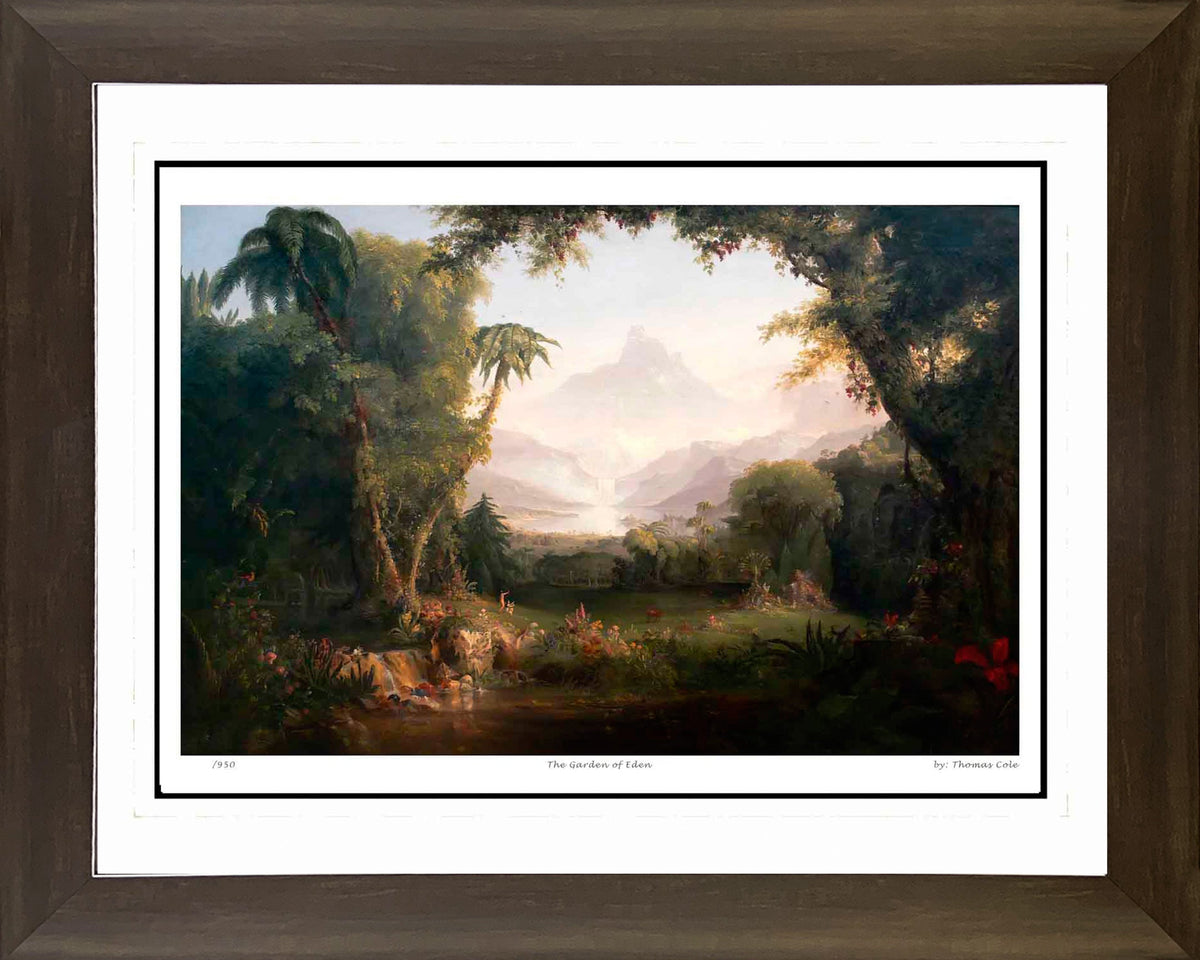 Thomas Cole “The Garden of Eden” Framed Print (30x24)-1