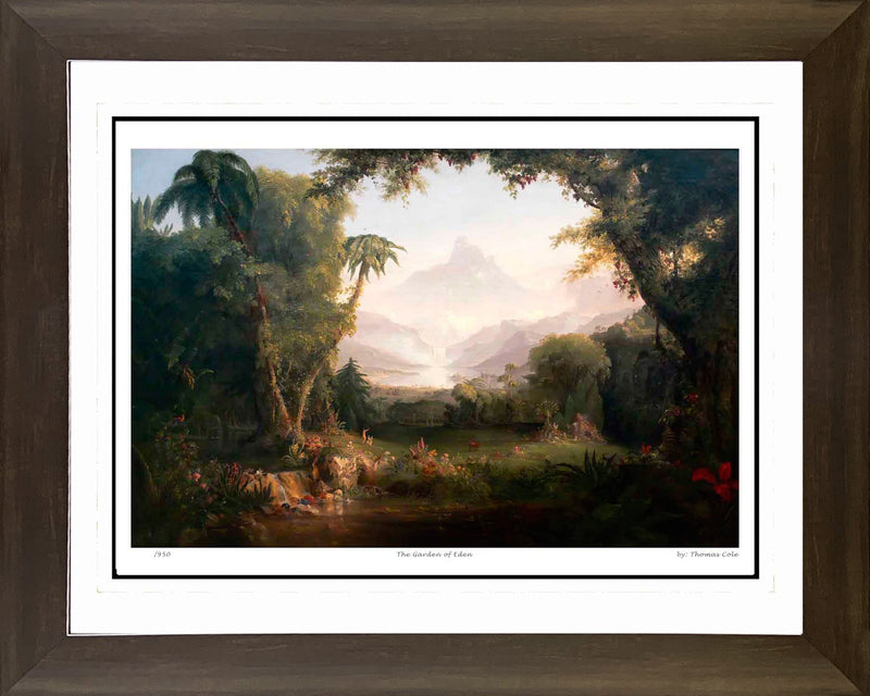 Thomas Cole “The Garden of Eden” Framed Print (30x24)-1