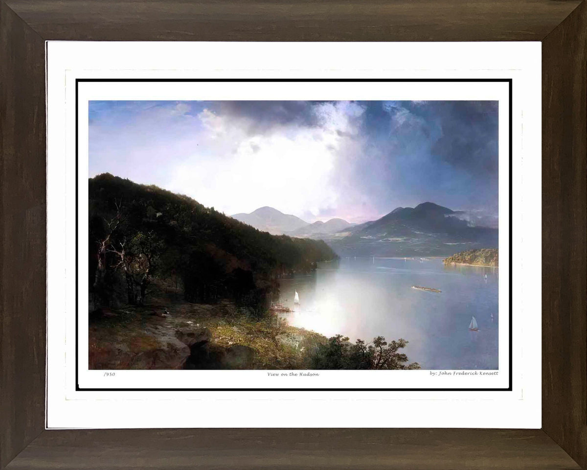 John Frederick Kensett “View on the Hudson” Framed Print (30x24)