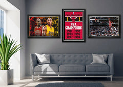 Michael Jordan, Kobe Bryant & LeBron James Framed Canvas-2
