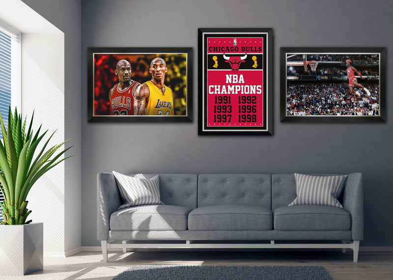 Kobe Bryant Soars Over LeBron James Framed Canvas (33.5x23.5)-2