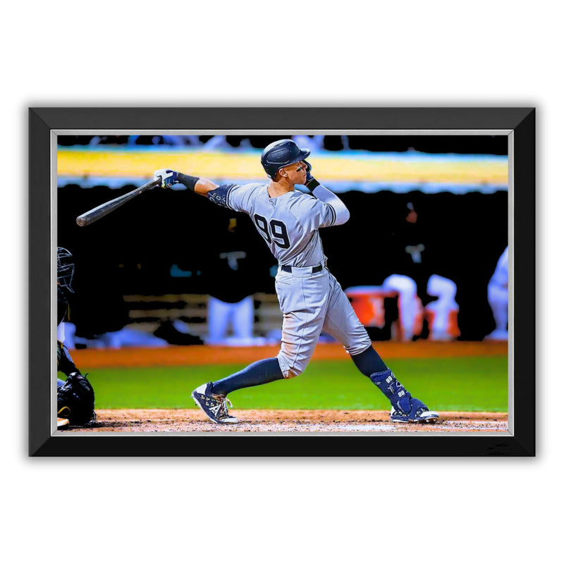 Aaron Judge New York Yankees #99 Framed Canvas Wall Art (33x23)-1
