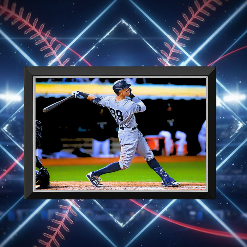 Aaron Judge New York Yankees #99 Framed Canvas Wall Art (33x23)-4