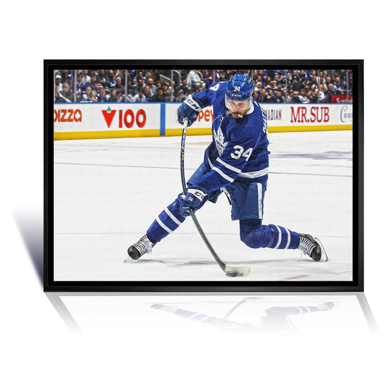 Auston Matthews Slapshot Toronto Framed Canvas (31.5x22.5)-1