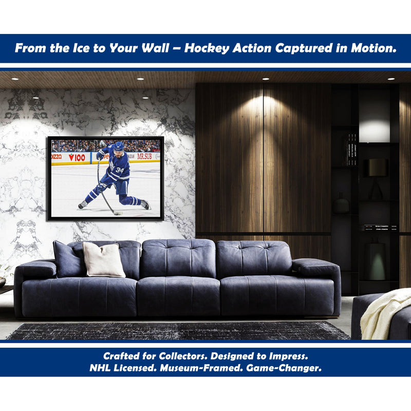 Auston Matthews Slapshot Toronto Framed Canvas (31.5x22.5)-3