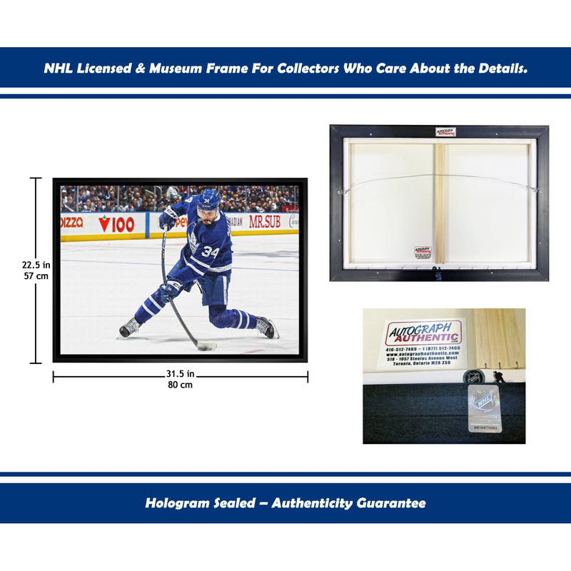 Auston Matthews Slapshot Toronto Framed Canvas (31.5x22.5)-5