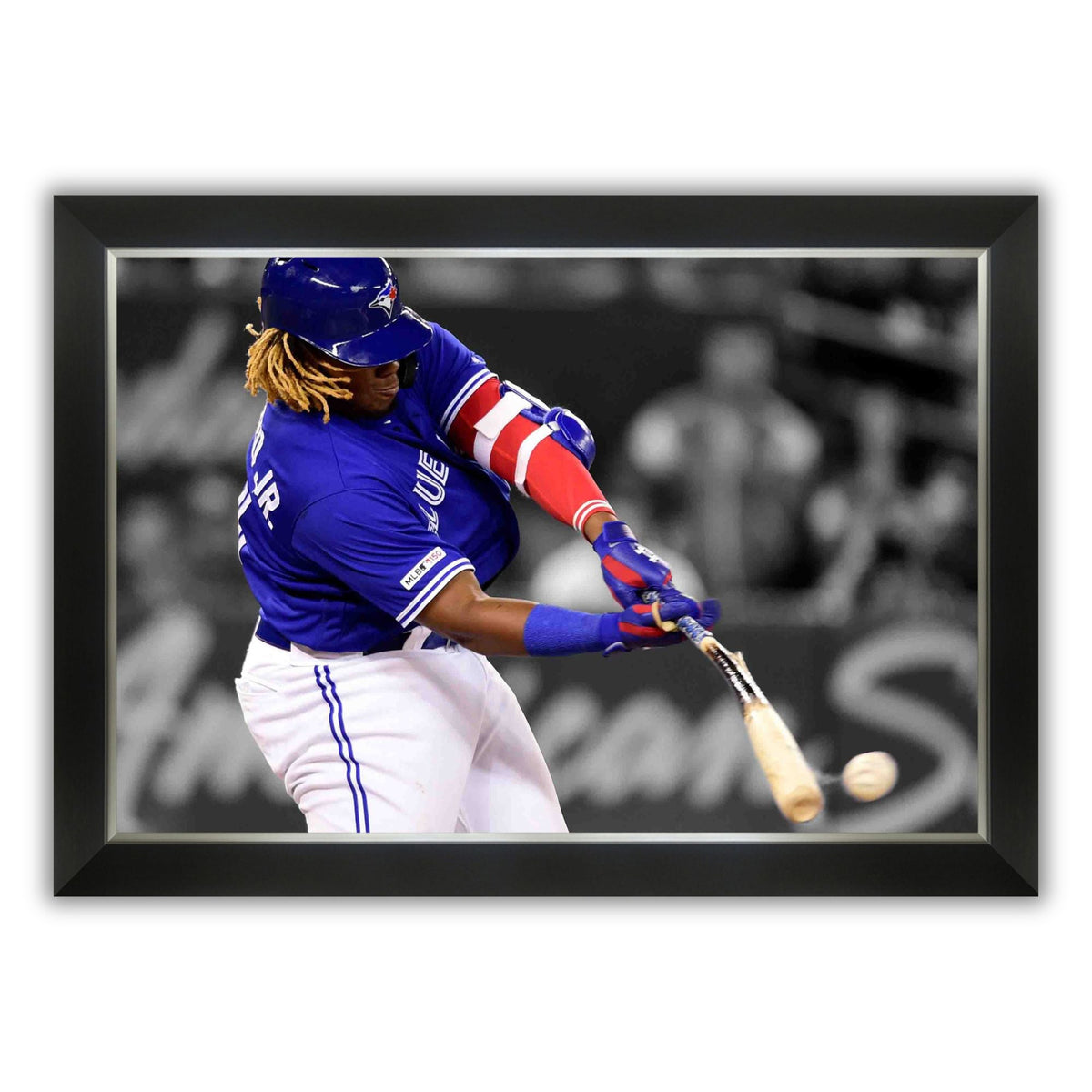 Vladimir Guerrero Jr. Bat Breaking Framed Canvas (33.5x23.5)