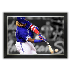 Vladimir Guerrero Jr. Bat Breaking Framed Canvas (33.5x23.5)-1