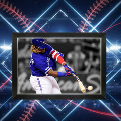 Vladimir Guerrero Jr. Bat Breaking Framed Canvas (33.5x23.5)-5