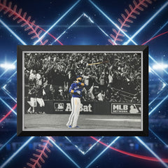 Jose Bautista Iconic Bat Flip Framed Canvas (33.5x23.5)-4