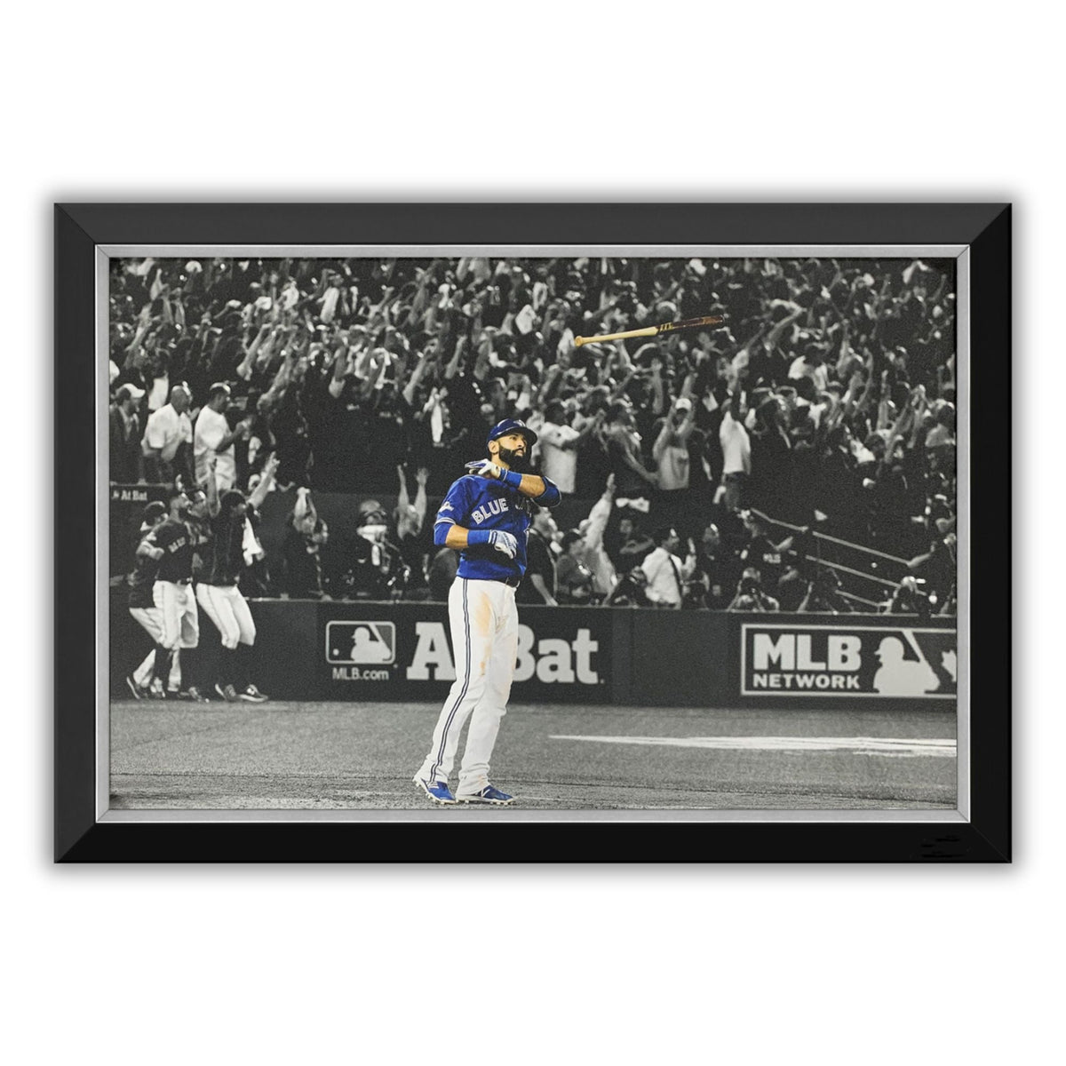 Jose Bautista Iconic Bat Flip Framed Canvas (33.5x23.5)