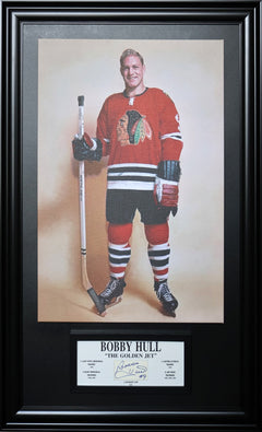 Bobby Hull Signature Framed Plaque & Canvas (49.5x29.5)-1