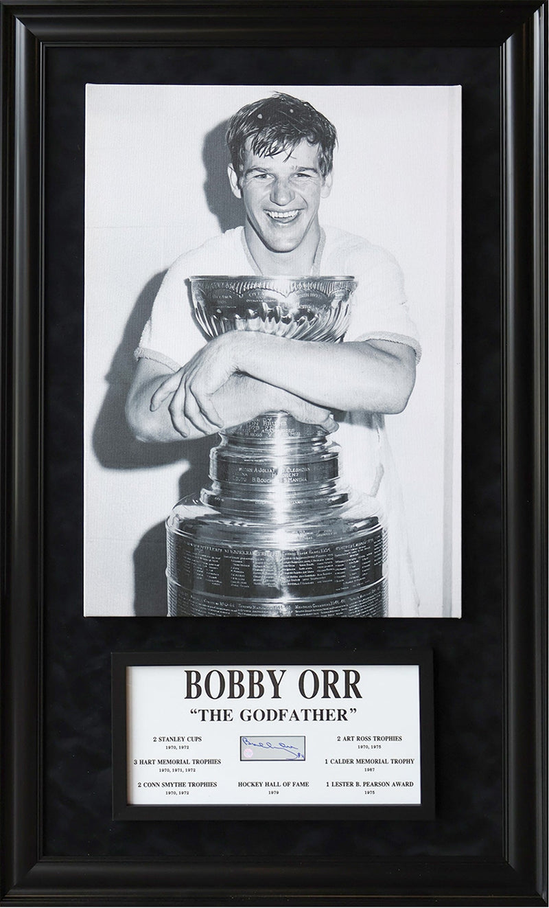 Bobby Orr Signature Framed Plaque & Canvas (49.5x29.5)-1