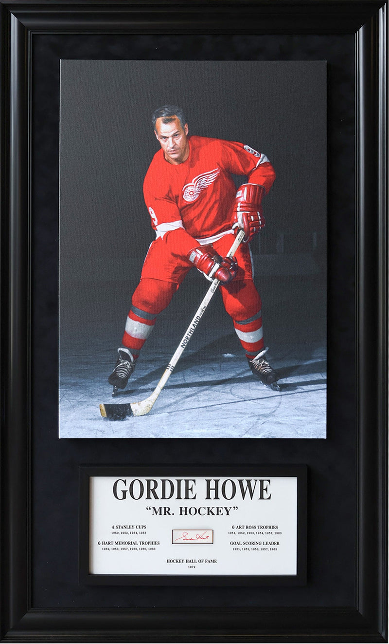 Gordie Howe Signature Plaque & Canvas (49.5x29.5)-1