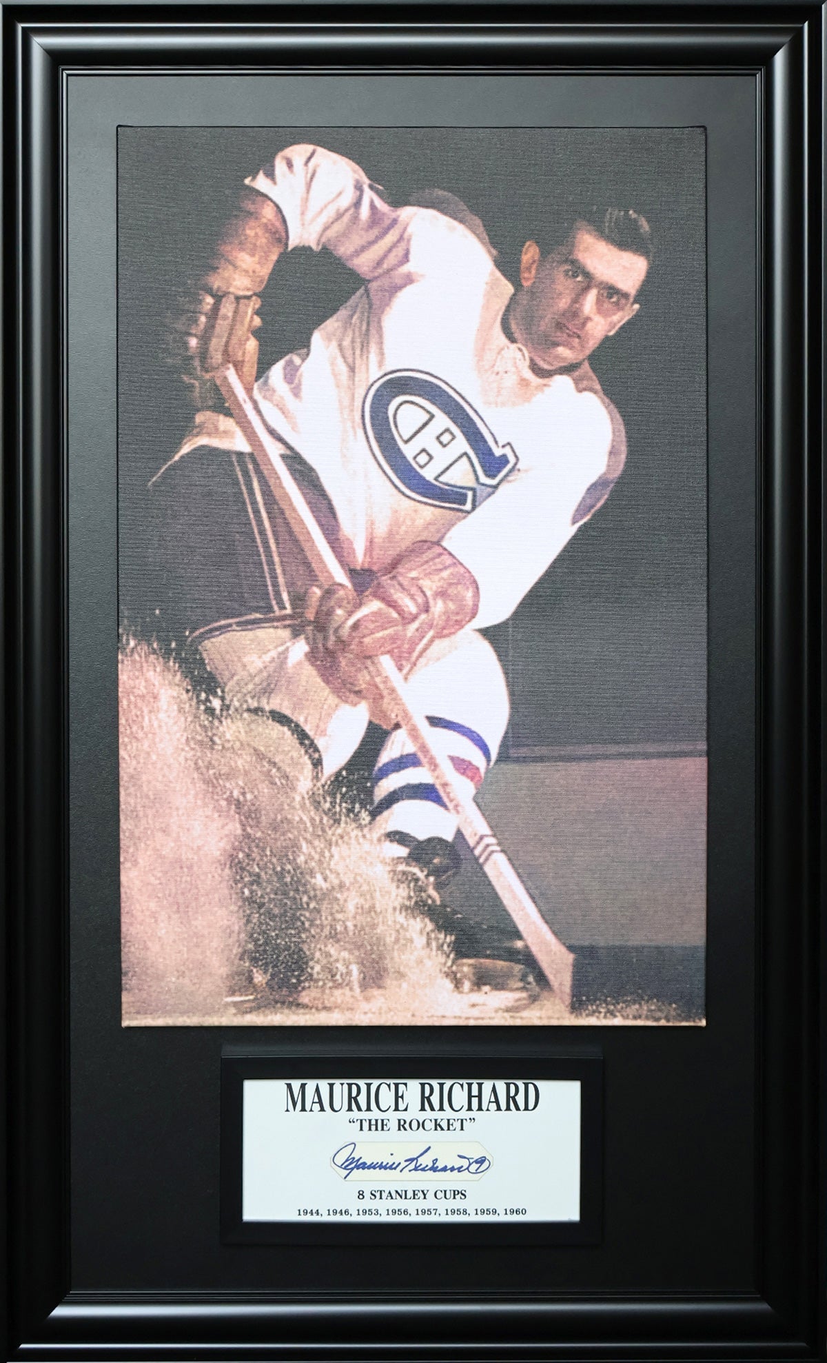 Maurice Richard Signature Plaque & Canvas (49.5x29.5)-1