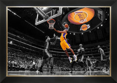 Kobe Bryant Soars Over LeBron James Framed Canvas (33.5x23.5)-1