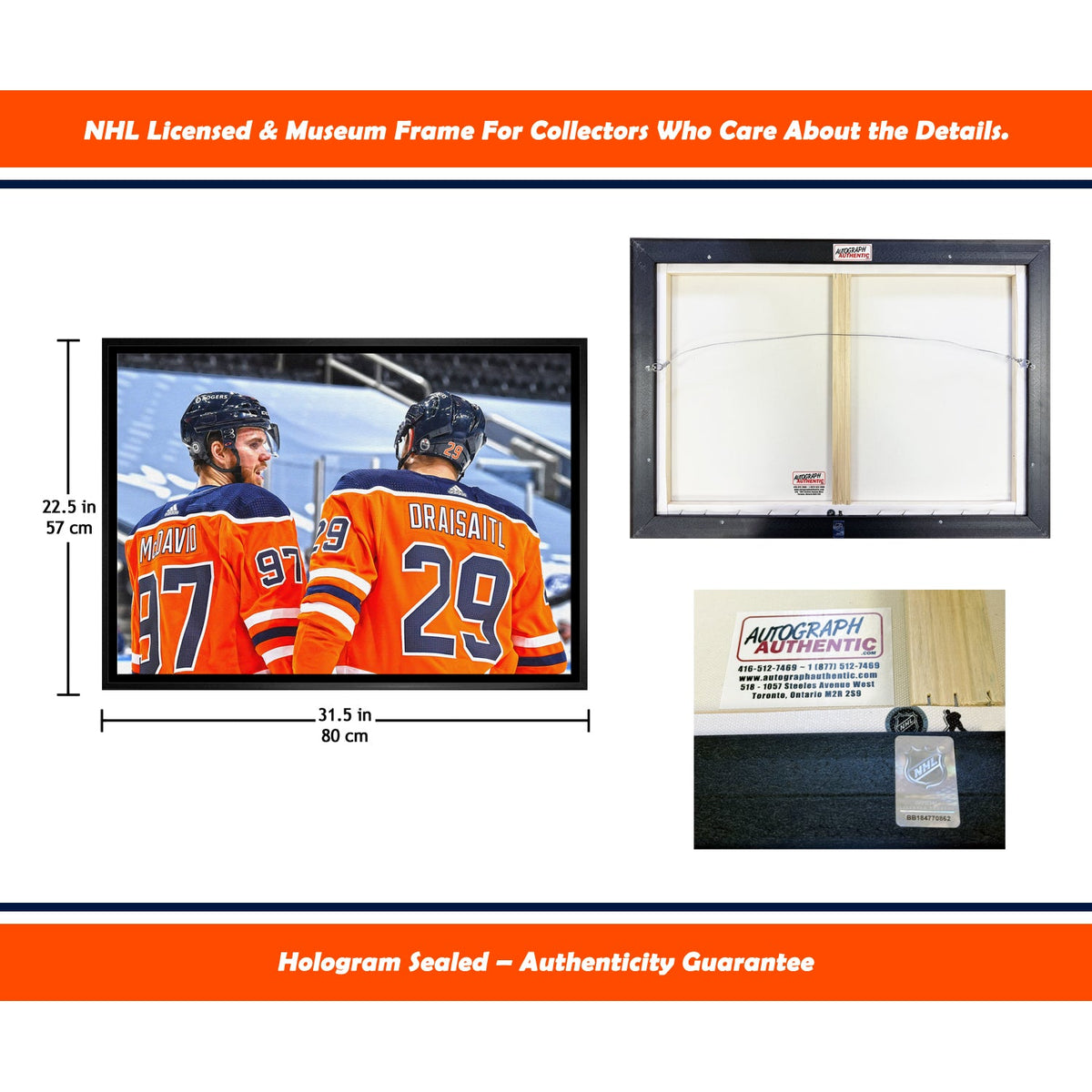 Connor McDavid and Leon Draisaitl Edmonton Framed Canvas-4