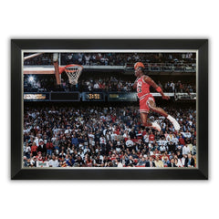 Michael Jordan 1988 Slam Dunk Contest Framed Canvas (33.5x23.5)-1