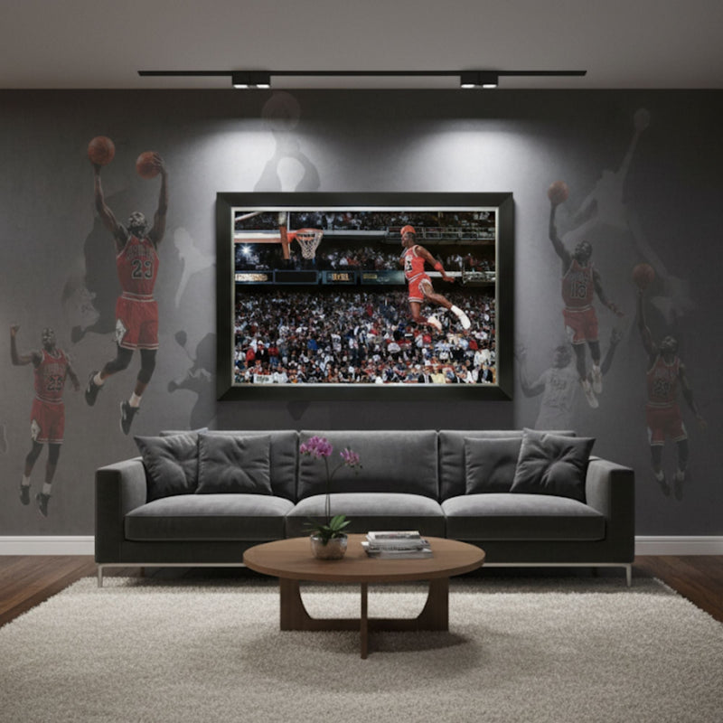 Michael Jordan 1988 Slam Dunk Contest Framed Canvas (33.5x23.5)-4