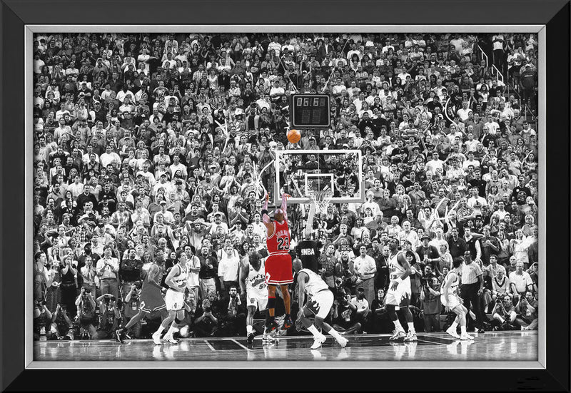 Michael Jordan Last Shot Framed Canvas (33.5x23.5)-1