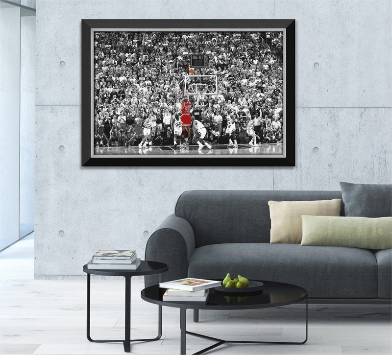 Michael Jordan Last Shot Framed Canvas (33.5x23.5)-2