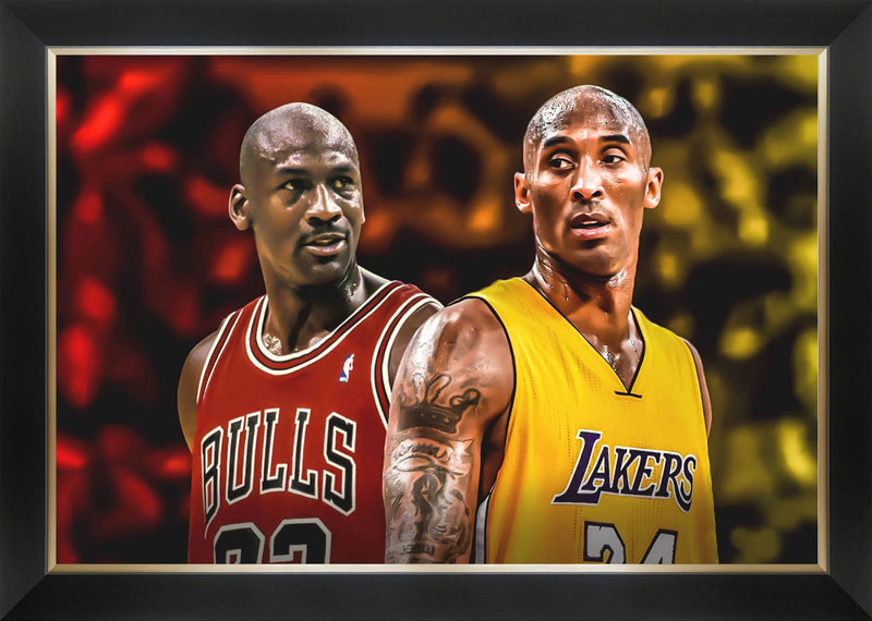 Michael Jordan & Kobe Bryant Framed Canvas (33.5x23.5)-1