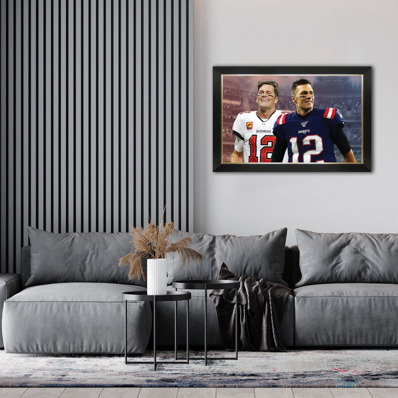 Tom Brady Framed Canvas Wall Art (33.5x23.5)-2